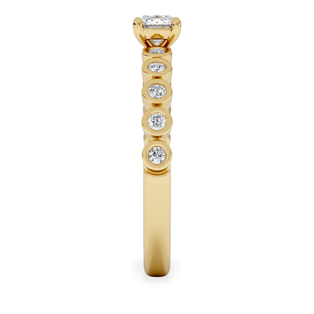Entwine 0.30ct Round Cut Lab Diamond Solitaire Engagement Ring with Side Stones in 18K Gold Vermeil