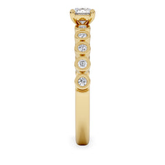 Entwine 0.30ct Round Cut Lab Diamond Solitaire Engagement Ring with Side Stones in 18K Gold Vermeil