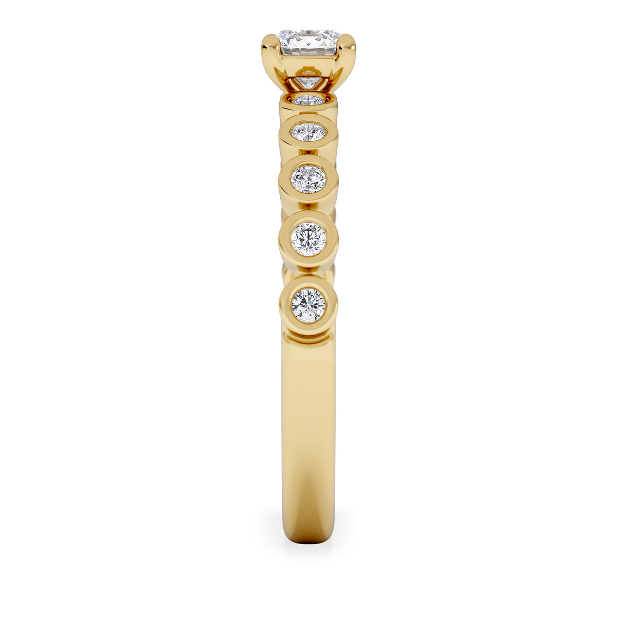 Entwine 0.30ct Round Cut Lab Diamond Solitaire Engagement Ring with Side Stones in 18K Gold Vermeil