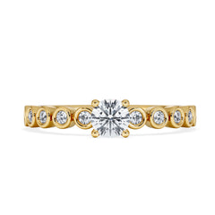 Entwine 0.30ct Round Cut Lab Diamond Solitaire Engagement Ring with Side Stones in 18K Gold Vermeil