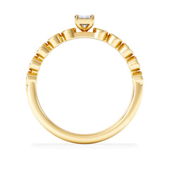 Entwine 0.30ct Emerald Cut Lab Diamond Solitaire Engagement Ring with Side Stones in 18K Gold Vermeil