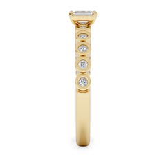 Entwine 0.30ct Emerald Cut Lab Diamond Solitaire Engagement Ring with Side Stones in 18K Gold Vermeil