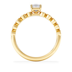 Entwine 0.30ct Princess Cut Lab Diamond Solitaire Engagement Ring with Side Stones in 18K Gold Vermeil