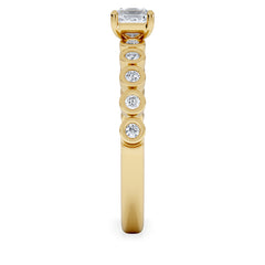 Entwine 0.30ct Princess Cut Lab Diamond Solitaire Engagement Ring with Side Stones in 18K Gold Vermeil