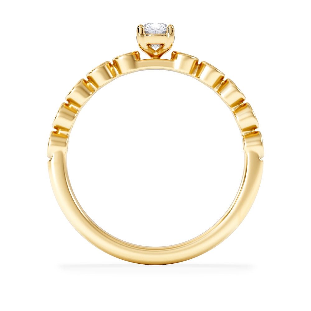 Entwine 0.30ct Oval Cut Lab Diamond Solitaire Engagement Ring with Side Stones in 18K Gold Vermeil