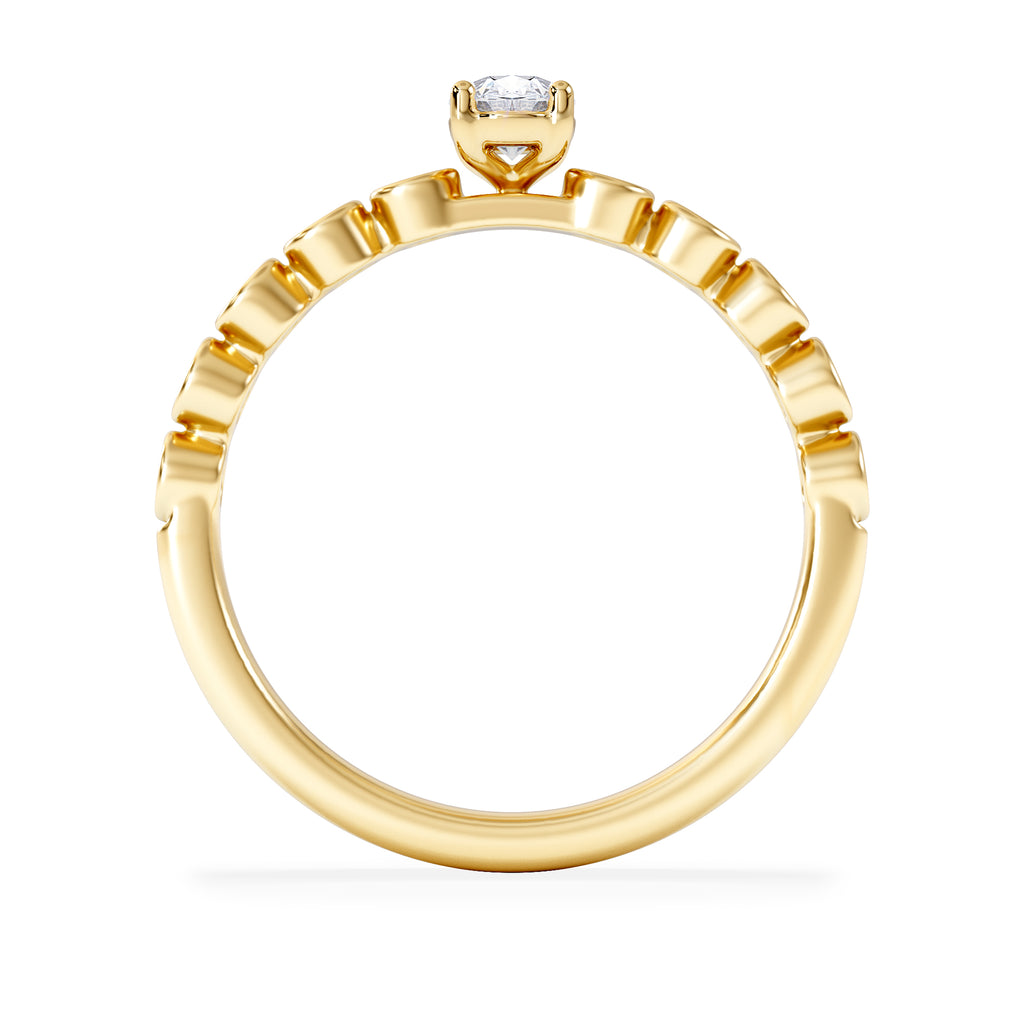 Entwine 0.30ct Oval Cut Lab Diamond Solitaire Engagement Ring with Side Stones in 18K Gold Vermeil