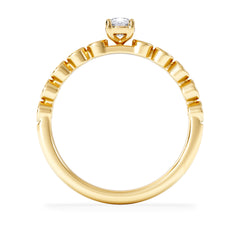 Entwine 0.30ct Oval Cut Lab Diamond Solitaire Engagement Ring with Side Stones in 18K Gold Vermeil