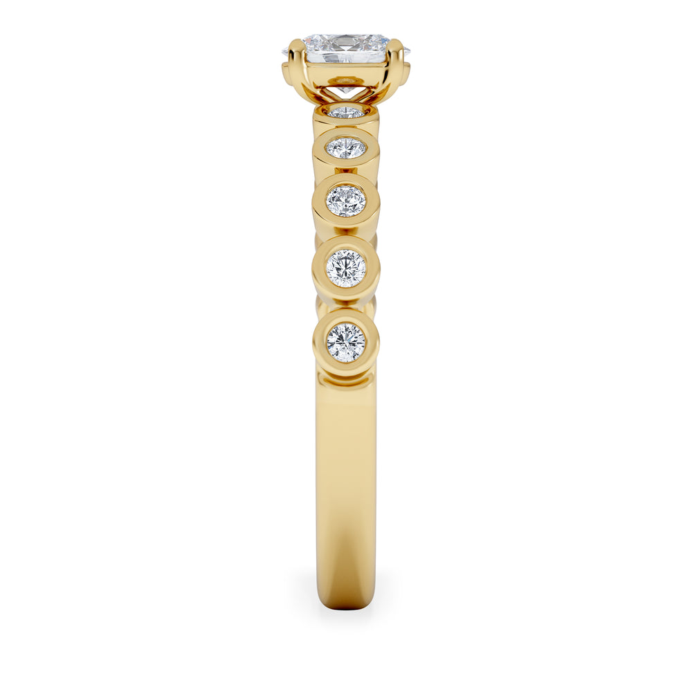 Entwine 0.30ct Oval Cut Lab Diamond Solitaire Engagement Ring with Side Stones in 18K Gold Vermeil