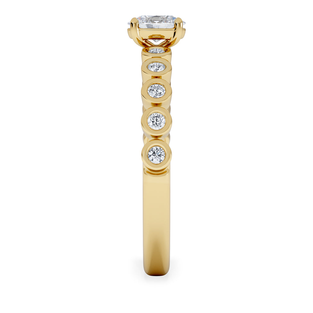 Entwine 0.30ct Oval Cut Lab Diamond Solitaire Engagement Ring with Side Stones in 18K Gold Vermeil