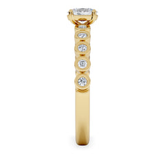 Entwine 0.30ct Oval Cut Lab Diamond Solitaire Engagement Ring with Side Stones in 18K Gold Vermeil