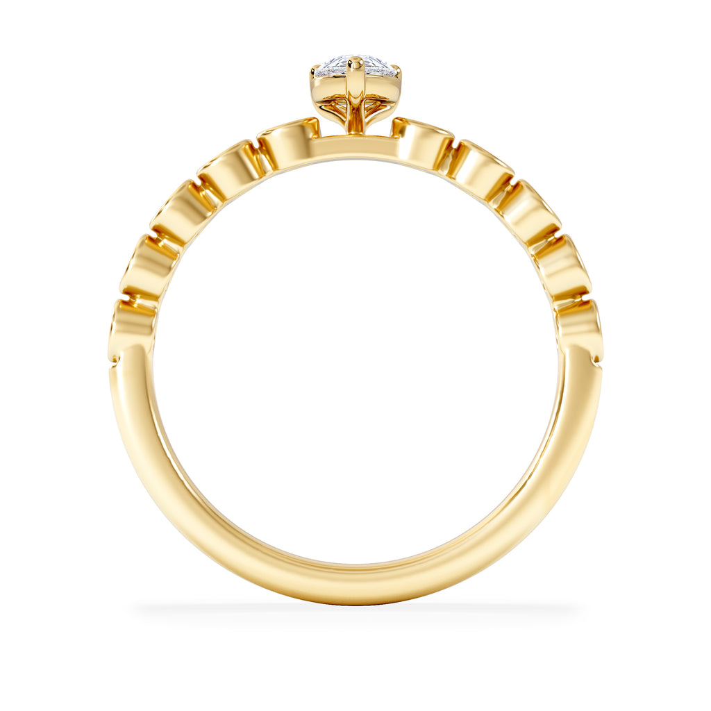 Entwine 0.30ct Pear Cut Lab Diamond Solitaire Engagement Ring with Side Stones in 18K Gold Vermeil