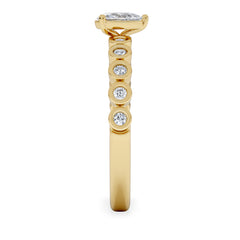 Entwine 0.30ct Pear Cut Lab Diamond Solitaire Engagement Ring with Side Stones in 18K Gold Vermeil