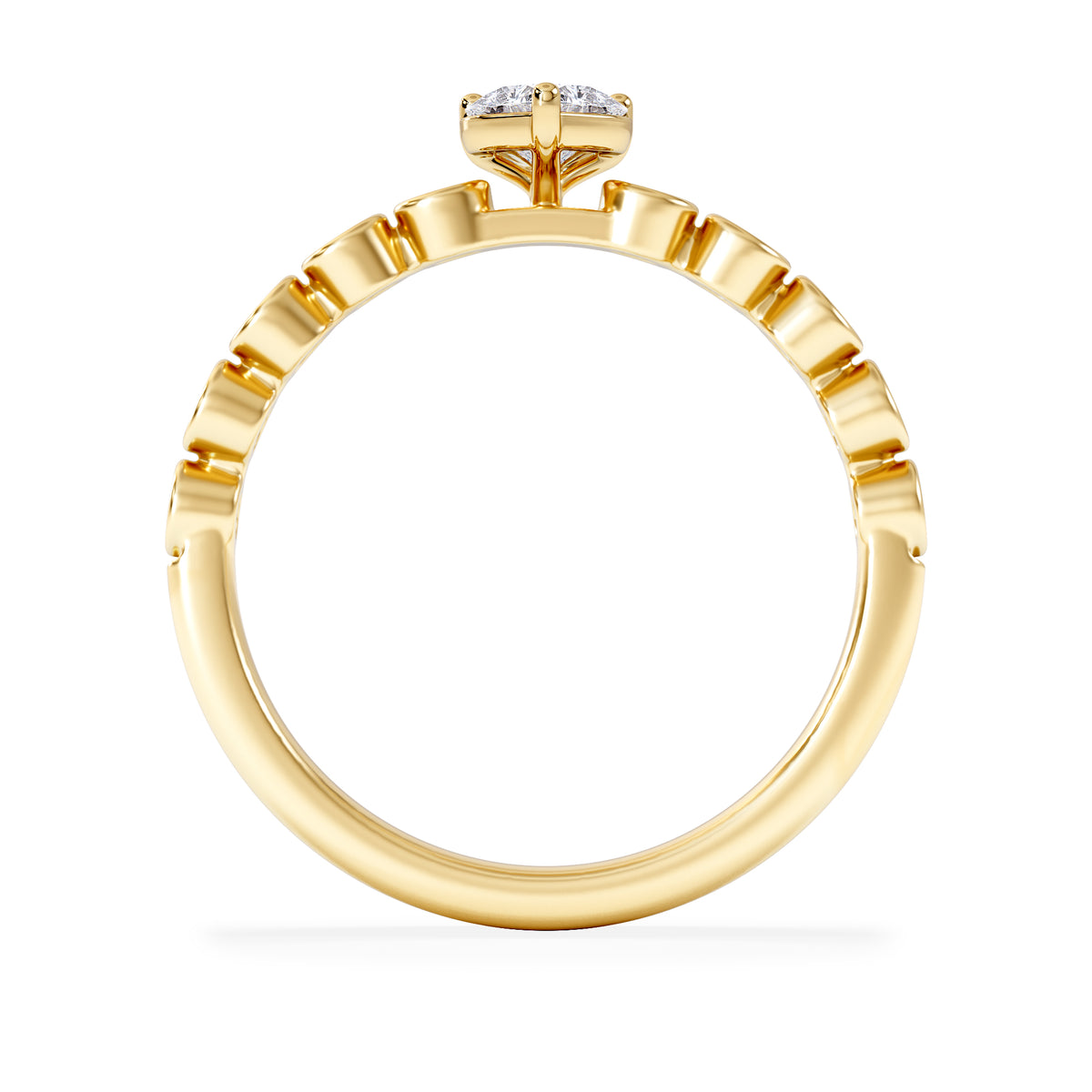 Entwine 0.30ct Heart Cut Lab Diamond Solitaire Engagement Ring with Side Stones in 18K Gold Vermeil