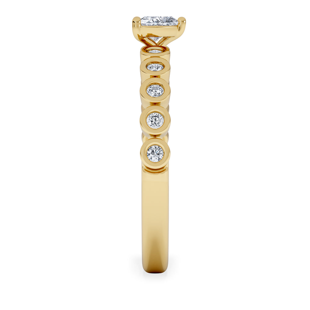 Entwine 0.30ct Heart Cut Lab Diamond Solitaire Engagement Ring with Side Stones in 18K Gold Vermeil
