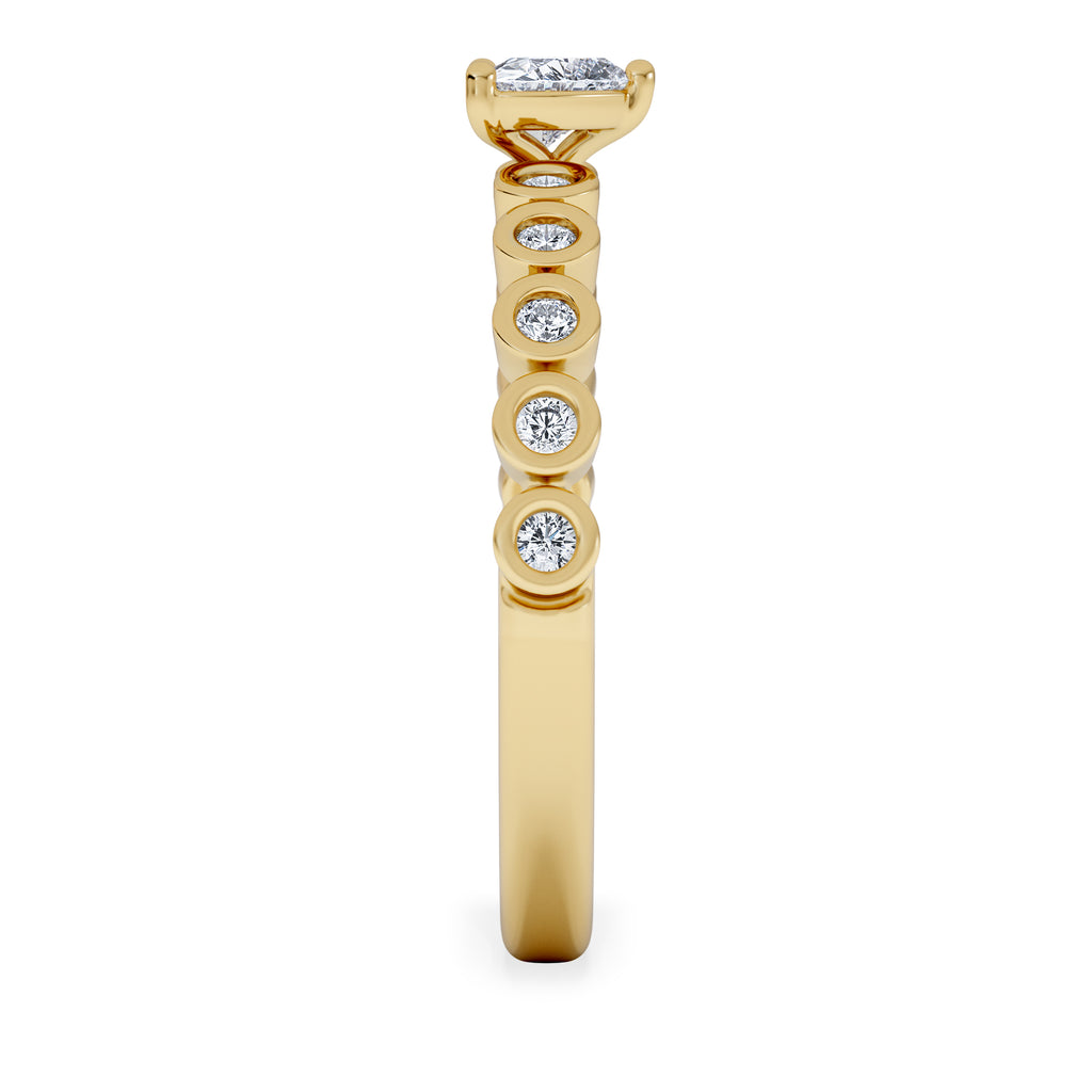Entwine 0.30ct Heart Cut Lab Diamond Solitaire Engagement Ring with Side Stones in 18K Gold Vermeil