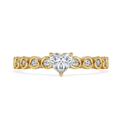 Entwine 0.30ct Heart Cut Lab Diamond Solitaire Engagement Ring with Side Stones in 18K Gold Vermeil
