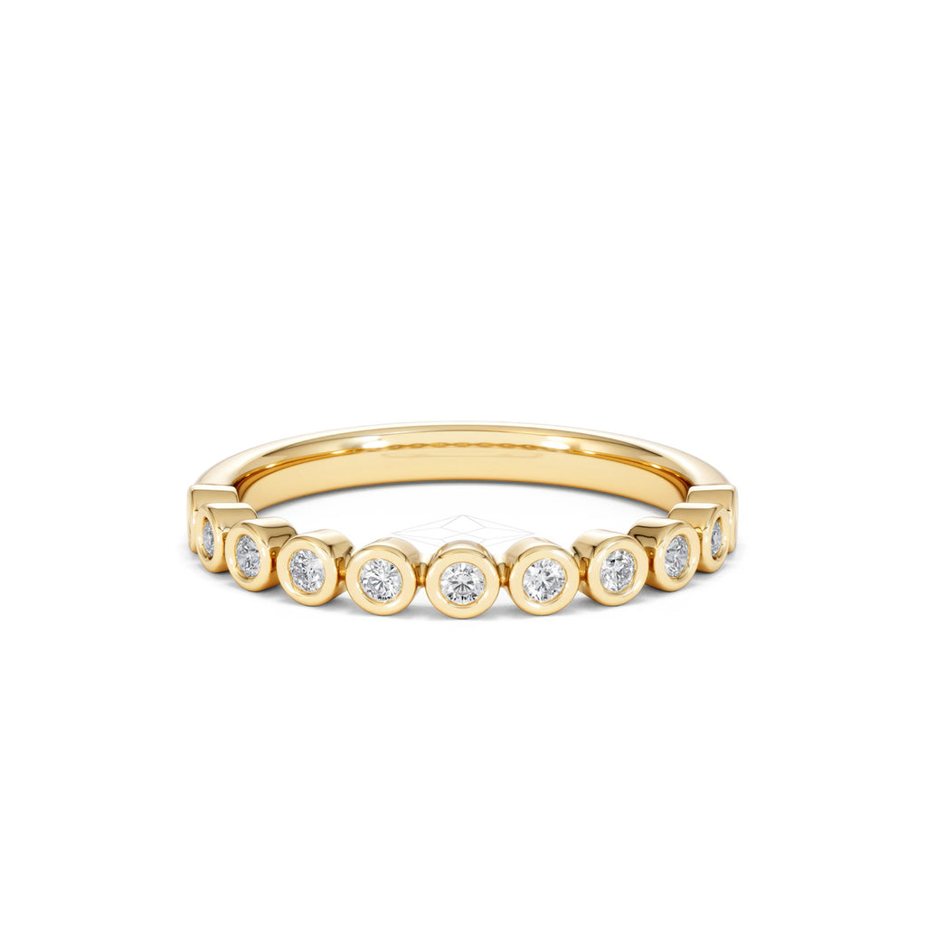 Entwine 0.42ct Round Cut Lab Diamond Half Band Eternity Ring 18K Gold Vermeil