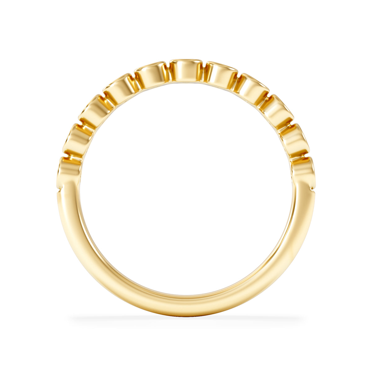 Entwine 0.42ct Round Cut Lab Diamond Half Band Eternity Ring 18K Gold Vermeil