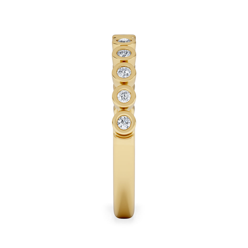 Entwine 0.42ct Round Cut Lab Diamond Half Band Eternity Ring 18K Gold Vermeil