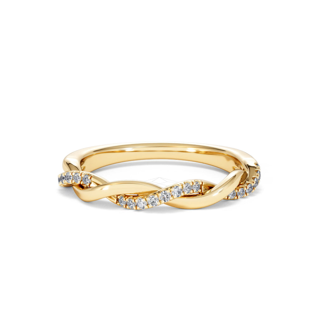 Celia Twist Half Band 0.15ct F/VS Round Cut Lab Diamond Eternity Ring in 18K Gold Vermeil