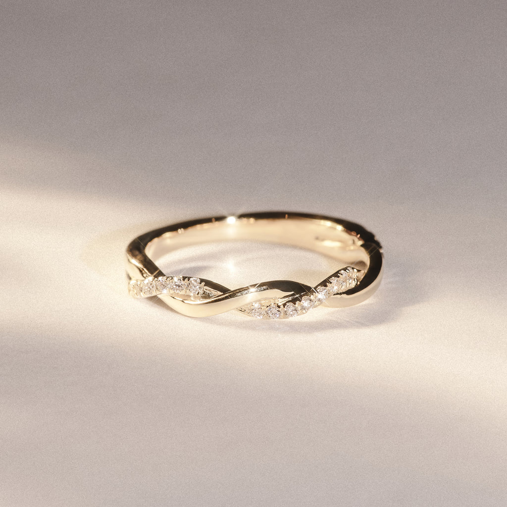 Celia Twist Half Band 0.15ct G/VS Round Cut Lab Diamond Eternity Ring in 18K Gold Vermeil
