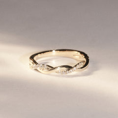 Celia Twist Half Band 0.15ct G/VS Round Cut Lab Diamond Eternity Ring in 18K Gold Vermeil
