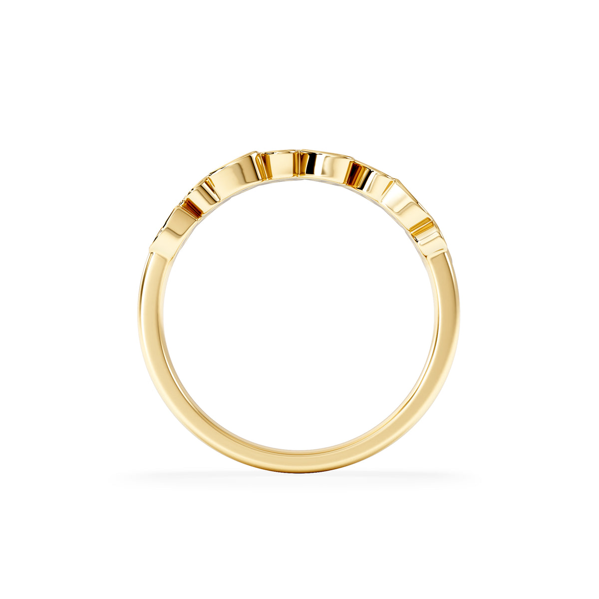 Heart Half Eternity Ring Lab Diamond 0.11ct in 18K Gold Vermeil