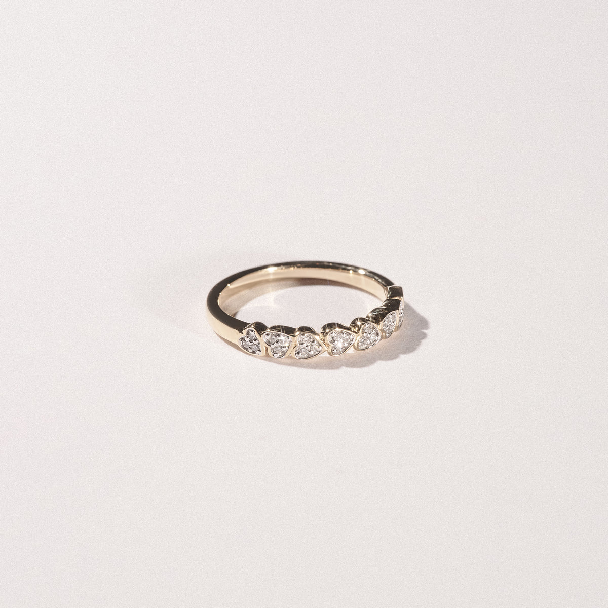Heart Half Eternity Ring Lab Diamond 0.11ct in 18K Gold Vermeil