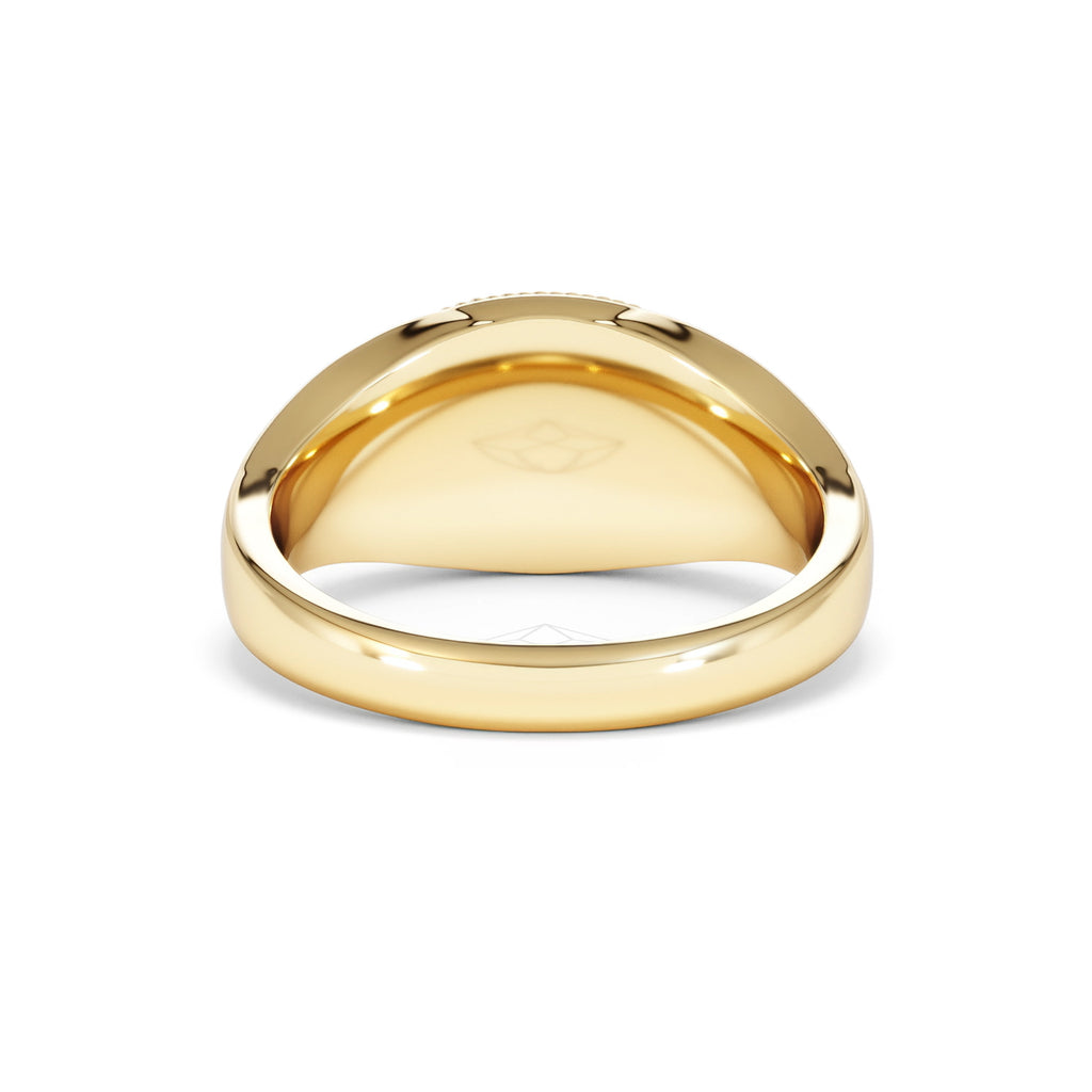 Aquarius Zodiac 0.01ct Lab Diamond Signet Ring in 18K Gold Vermeil