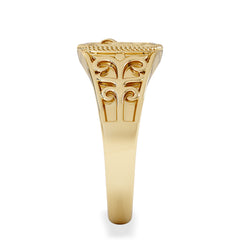 Aquarius Zodiac 0.01ct Lab Diamond Signet Ring in 18K Gold Vermeil