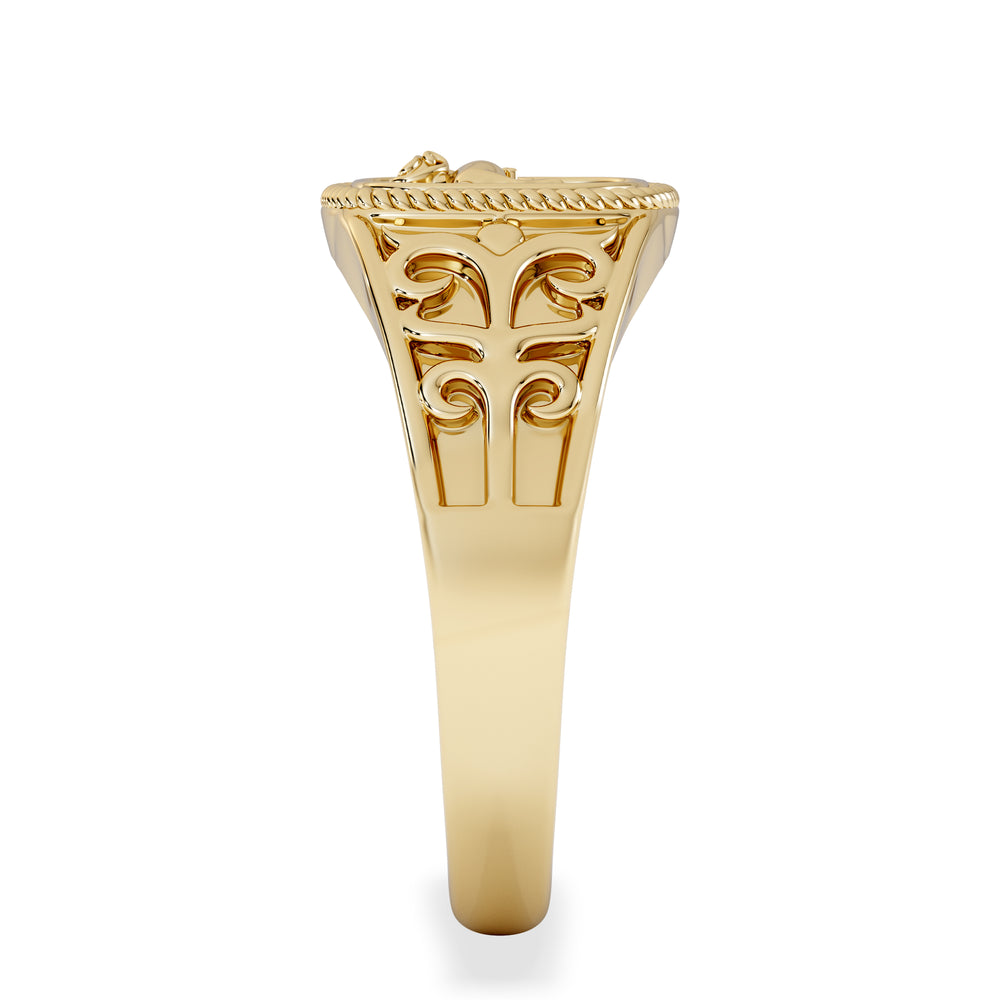 Aries Zodiac 0.01ct Lab Diamond Signet Ring in 18K Gold Vermeil