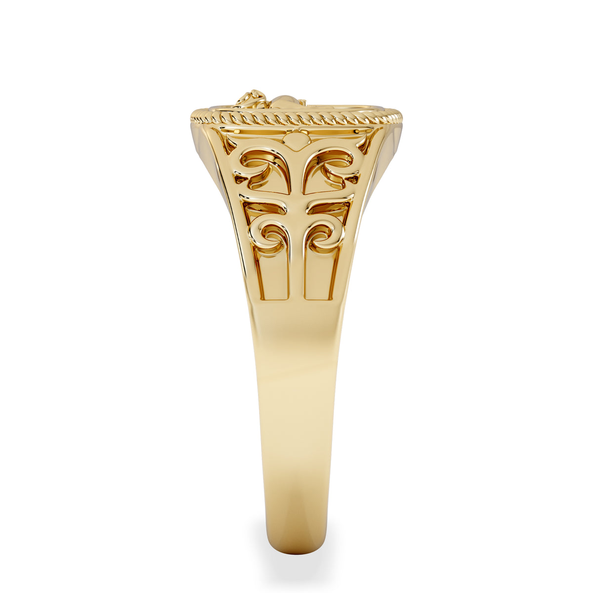 Aries Zodiac 0.01ct Lab Diamond Signet Ring in 18K Gold Vermeil