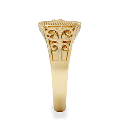 Capricorn Zodiac 0.01ct Lab Diamond Signet Ring in 18K Gold Vermeil
