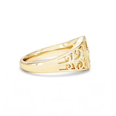 Gemini Zodiac 0.01ct Lab Diamond Signet Ring in 18K Gold Vermeil