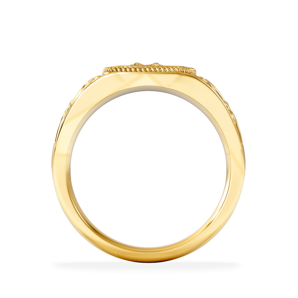 Gemini Zodiac 0.01ct Lab Diamond Signet Ring in 18K Gold Vermeil