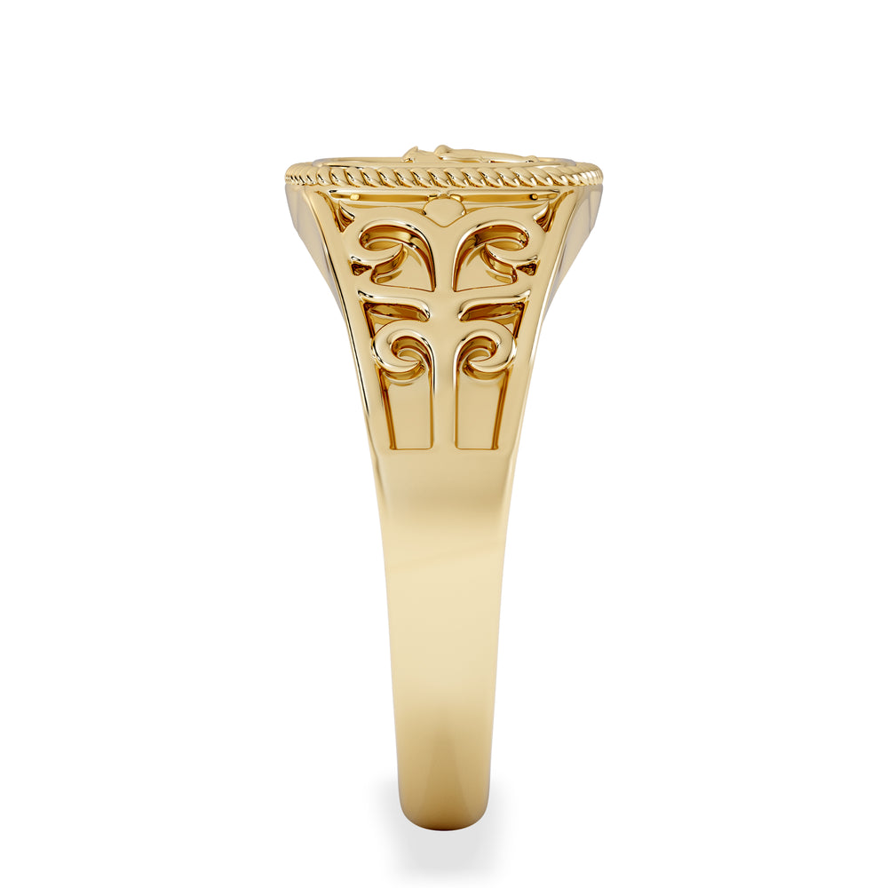 Gemini Zodiac 0.01ct Lab Diamond Signet Ring in 18K Gold Vermeil