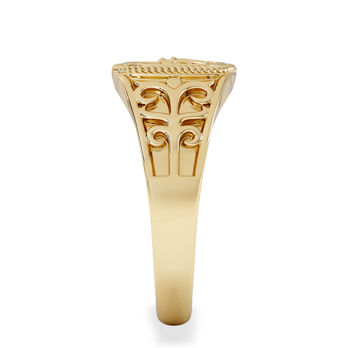 Gemini Zodiac 0.01ct Lab Diamond Signet Ring in 18K Gold Vermeil