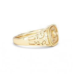 Leo Zodiac 0.01ct Lab Diamond Signet Ring in 18K Gold Vermeil