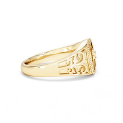 Leo Zodiac 0.01ct Lab Diamond Signet Ring in 18K Gold Vermeil