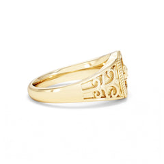 Leo Zodiac 0.01ct Lab Diamond Signet Ring in 18K Gold Vermeil