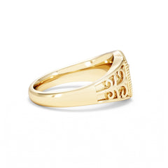 Leo Zodiac 0.01ct Lab Diamond Signet Ring in 18K Gold Vermeil