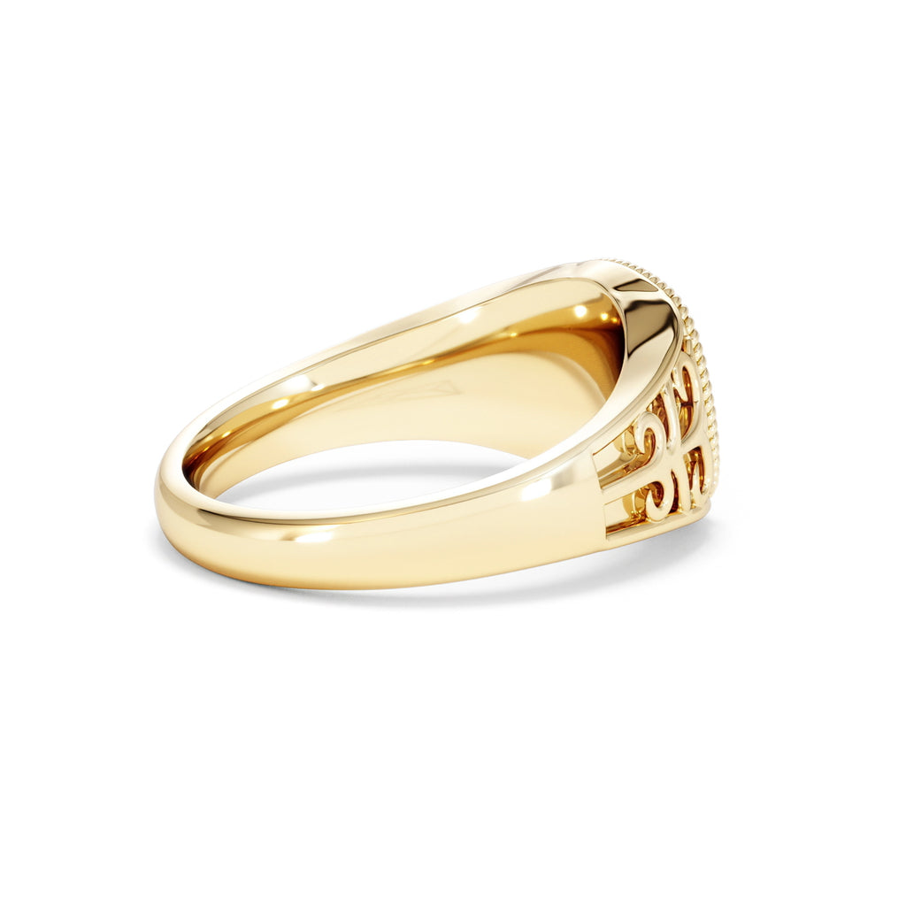 Leo Zodiac 0.01ct Lab Diamond Signet Ring in 18K Gold Vermeil