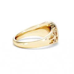 Leo Zodiac 0.01ct Lab Diamond Signet Ring in 18K Gold Vermeil