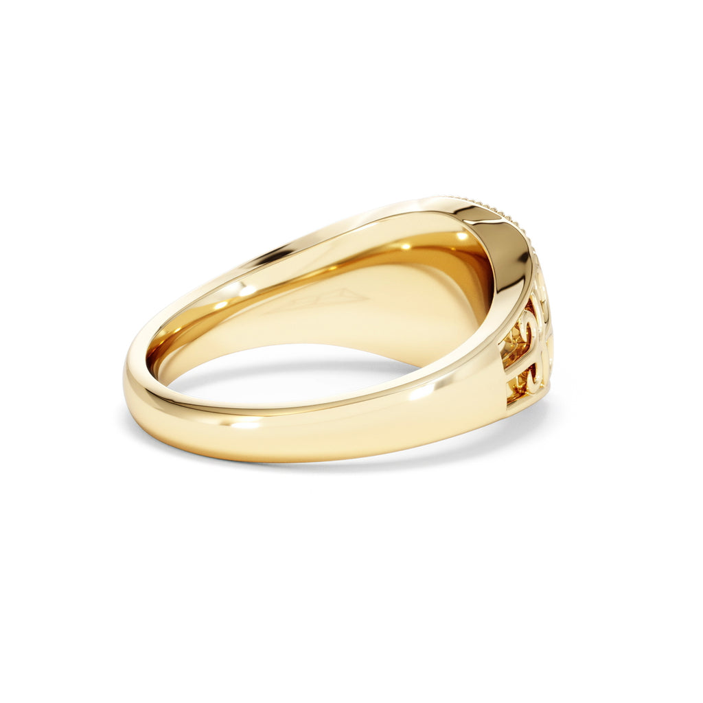 Leo Zodiac 0.01ct Lab Diamond Signet Ring in 18K Gold Vermeil