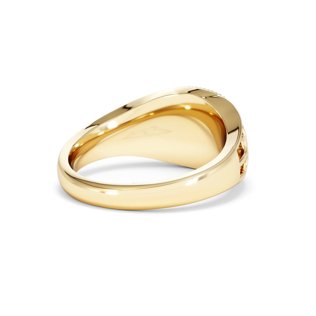 Leo Zodiac 0.01ct Lab Diamond Signet Ring in 18K Gold Vermeil