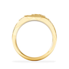 Leo Zodiac 0.01ct Lab Diamond Signet Ring in 18K Gold Vermeil