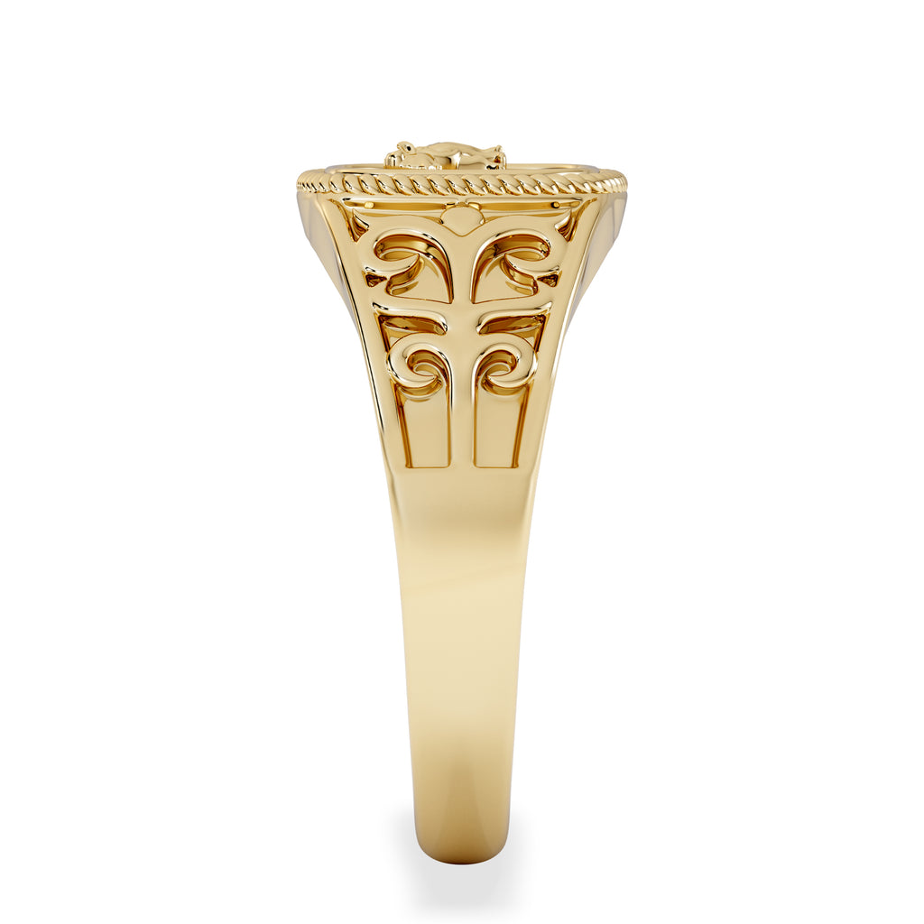 Leo Zodiac 0.01ct Lab Diamond Signet Ring in 18K Gold Vermeil