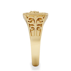 Leo Zodiac 0.01ct Lab Diamond Signet Ring in 18K Gold Vermeil