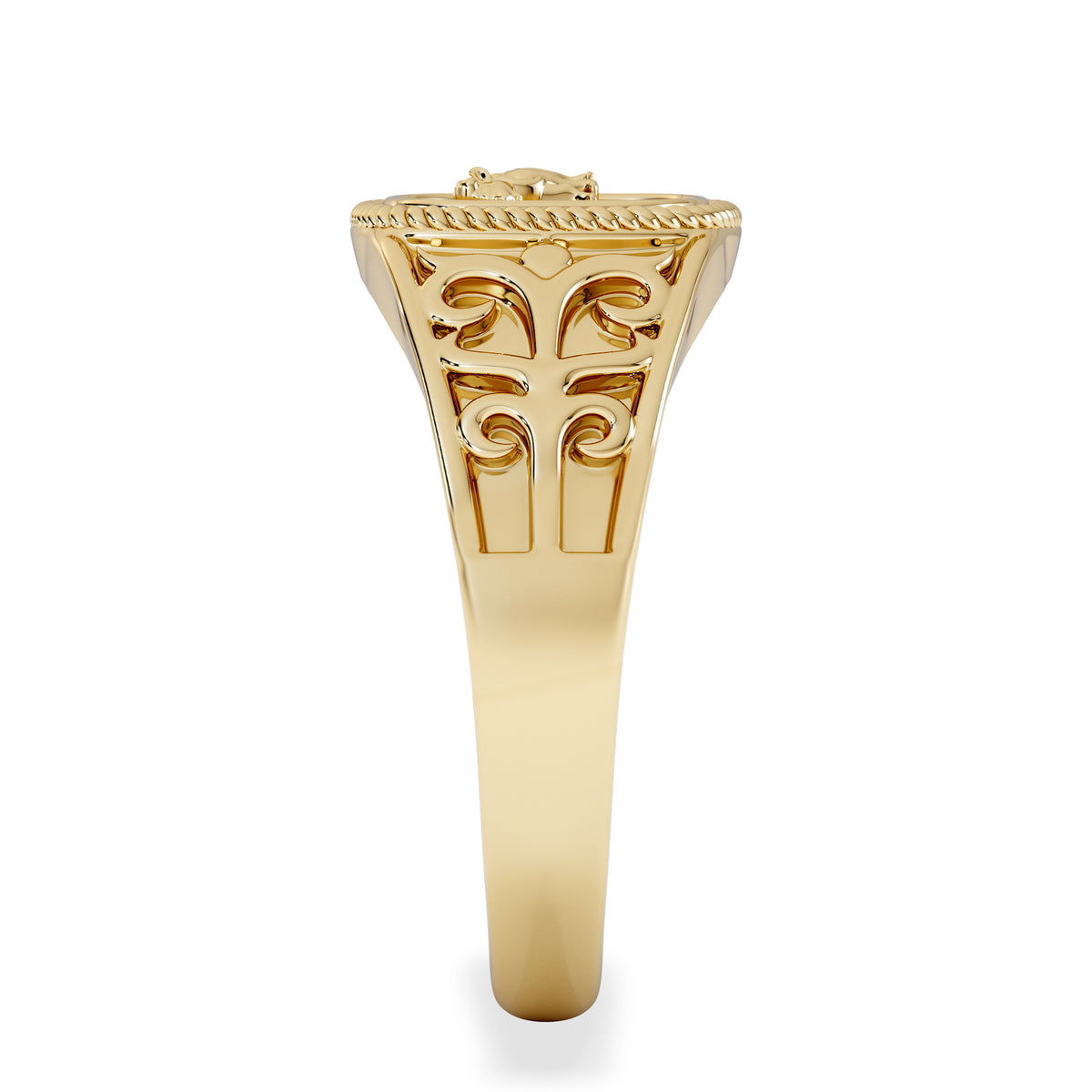 Leo Zodiac 0.01ct Lab Diamond Signet Ring in 18K Gold Vermeil