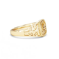 Libra Zodiac 0.01ct Lab Diamond Signet Ring in 18K Gold Vermeil